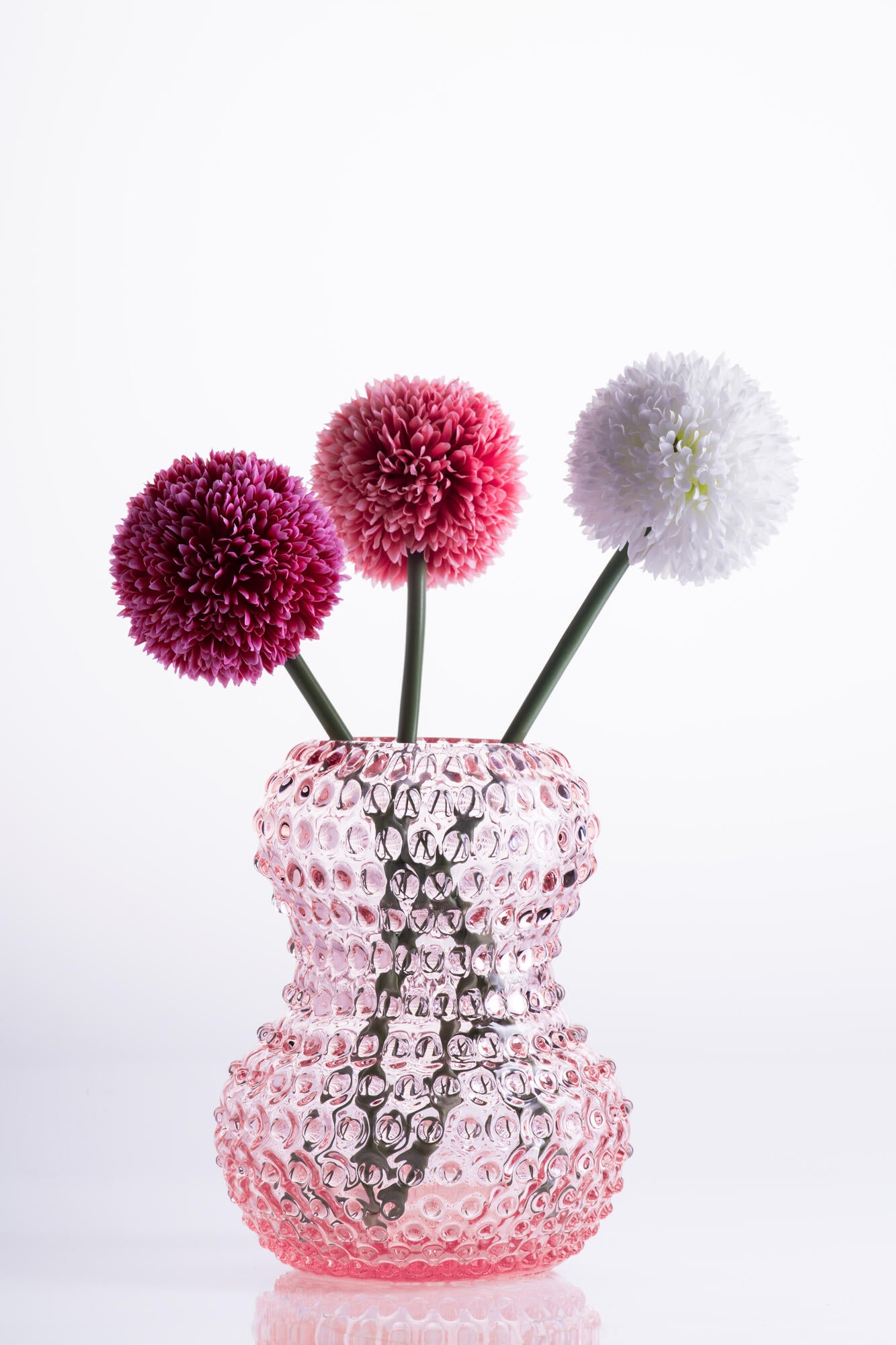 Hobnail Birdie Maxi vase, H26 cm – rosa